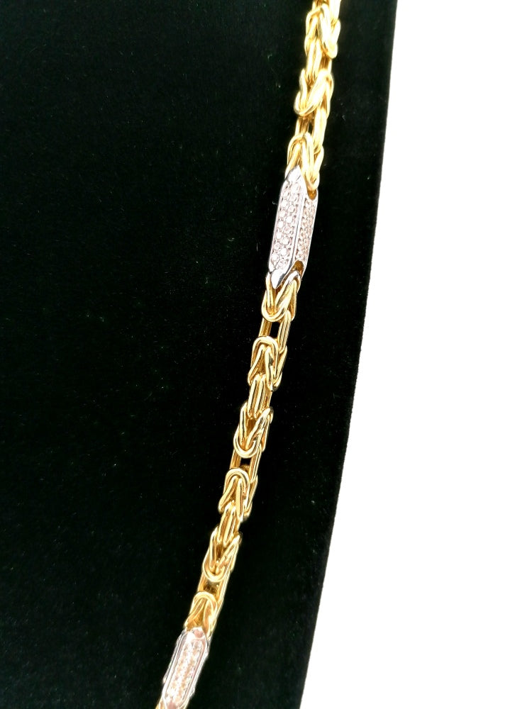 Königskette BiColor 585 Gold mit Zirkonia Steinen 14 K – Bild 4