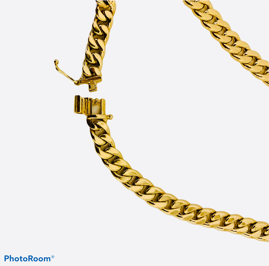 Panzerkette mit besonderem Verschluss 585 Gelbgold 14 K Handarbeit – Bild 5