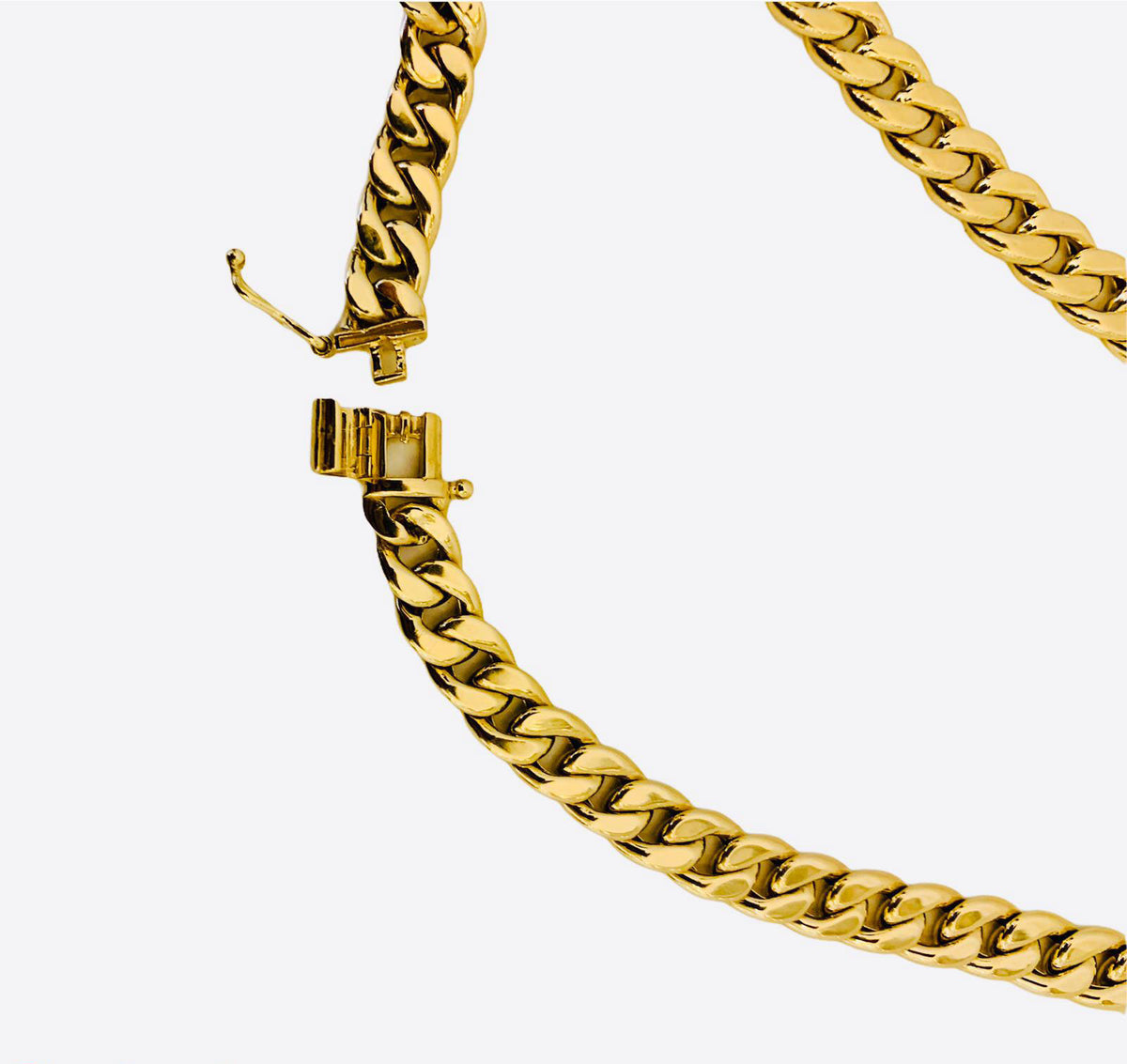 Panzerkette mit besonderem Verschluss 585 Gelbgold 14 K Handarbeit – Bild 6